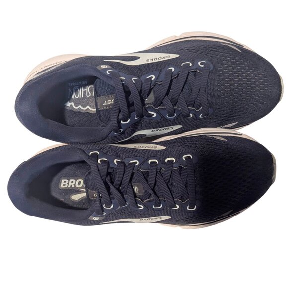 BROOKS Ghost 15 Womens 7.5 Comfort Running Shoes Navy Blue Lightweight Diabetic - Picture 6 of 7
